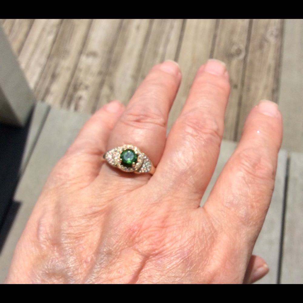 Tourmaline and diamond 14k ring